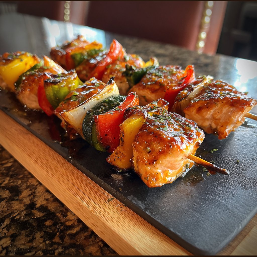 Sweet and Smoky Salmon Skewers