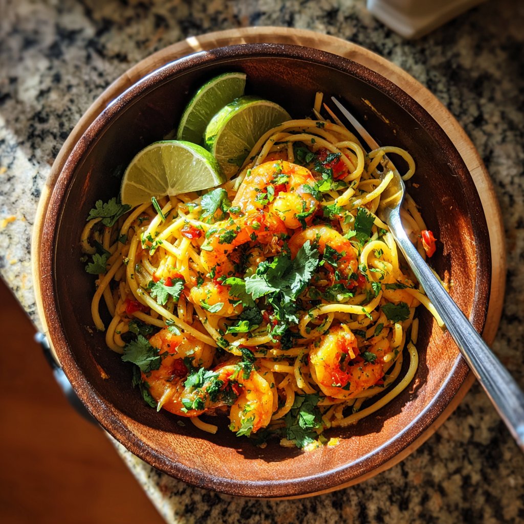 Chili Lime Pasta with Shrimp