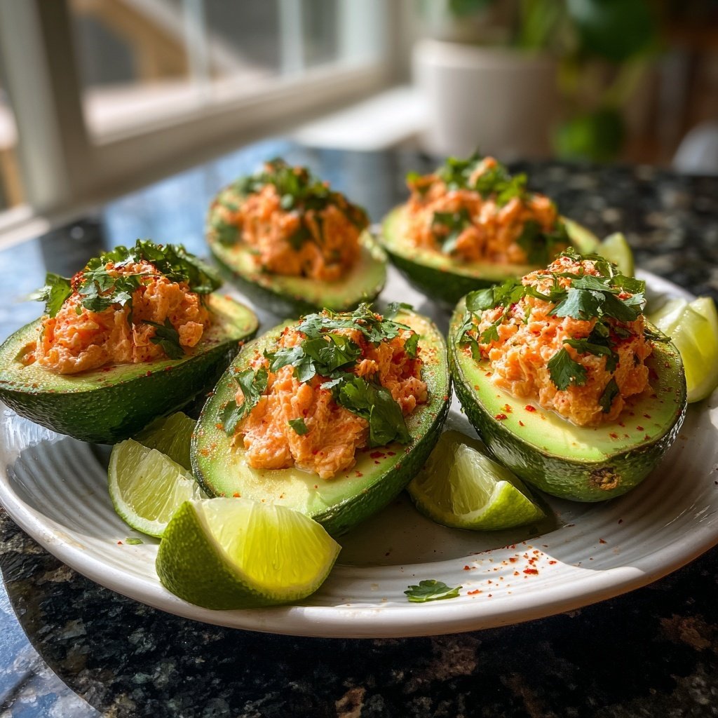 Stuffed Avocado with Salmon Tartar