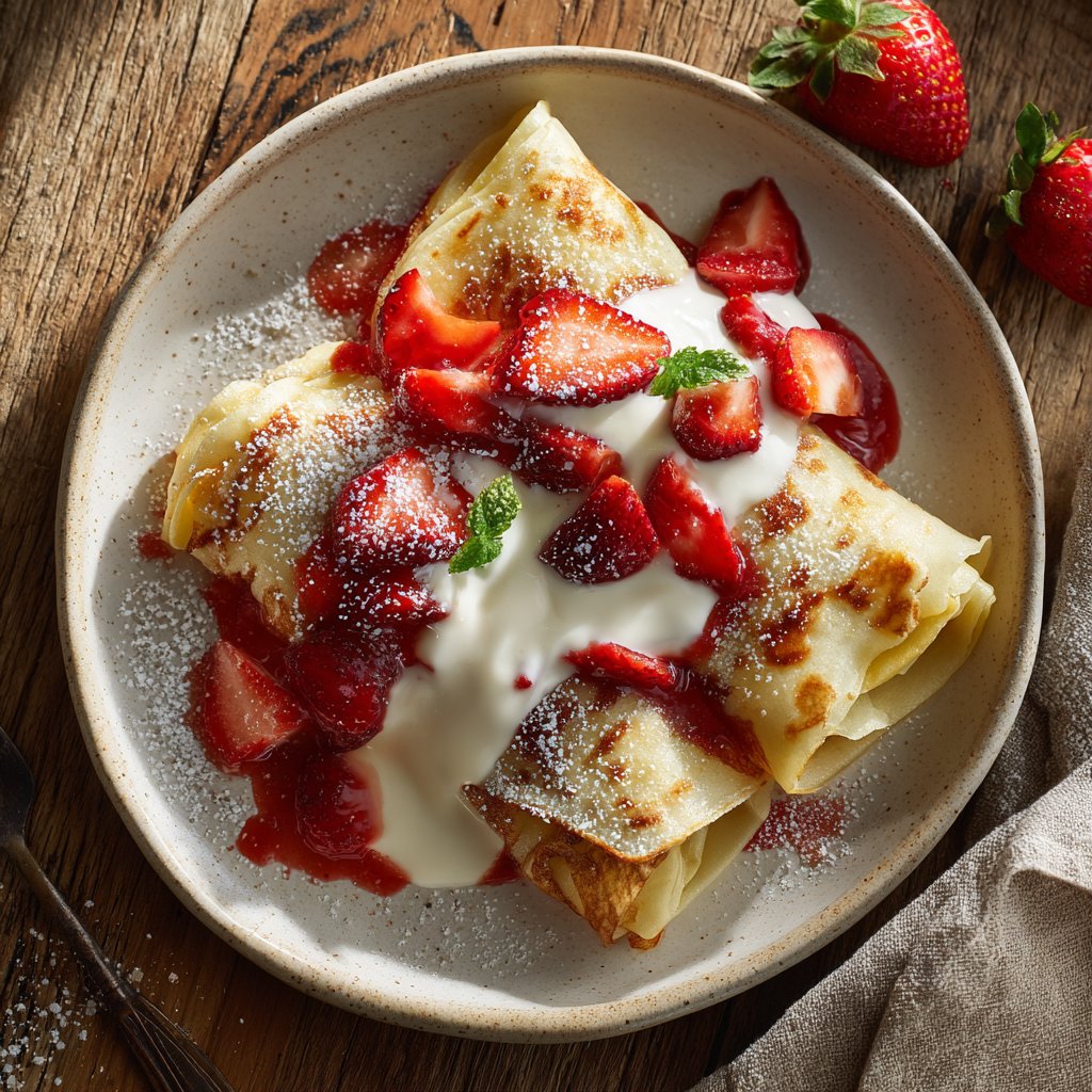Brunch-Style Strawberry Crepes
