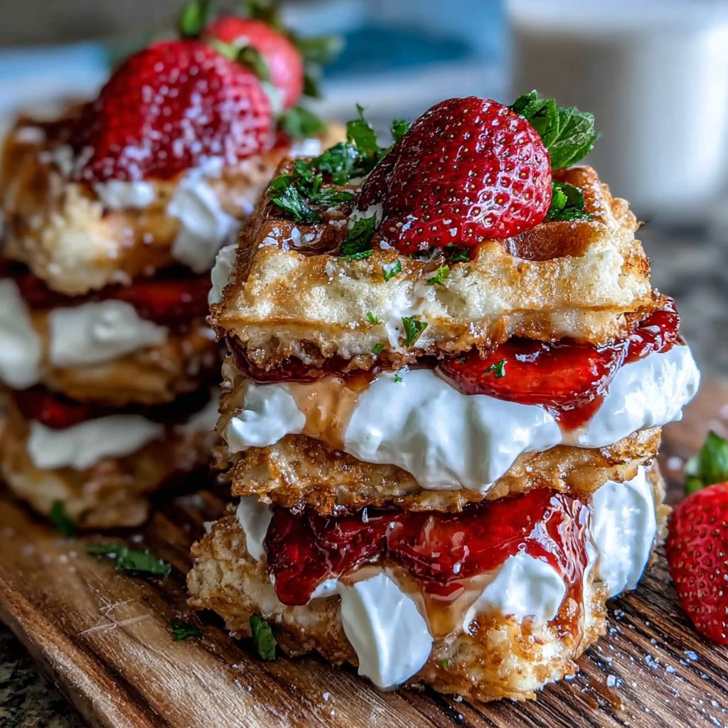 Waffle Strawberry Shortcake Treats